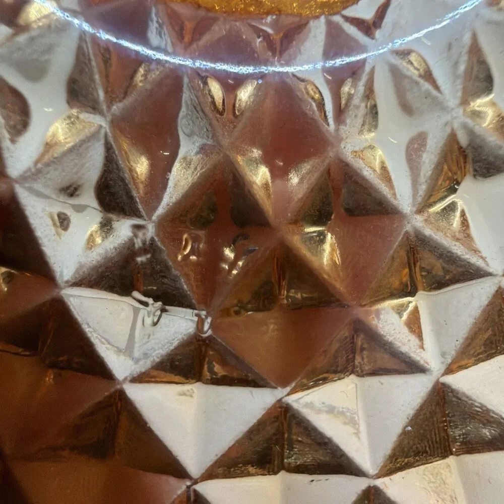 Westmoreland Diamond Point Amber Glass Lidded Pedestal Compote Bowl w/ Lid